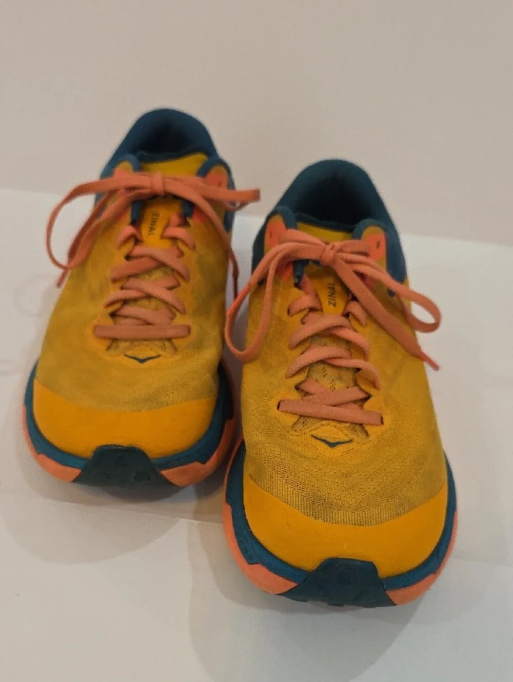 Hoka Zinal Women's Yellow, Teal & Coral Athletic Sneakers Size 9
